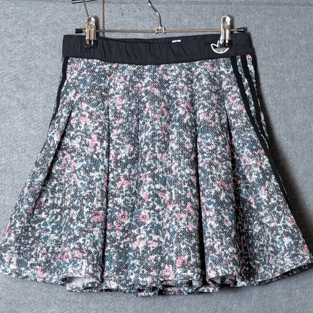 Adidas Skirt XS Snakeskin Print Pleated Mini 3-Stripe Trefoil GN3040 Sporty Chic